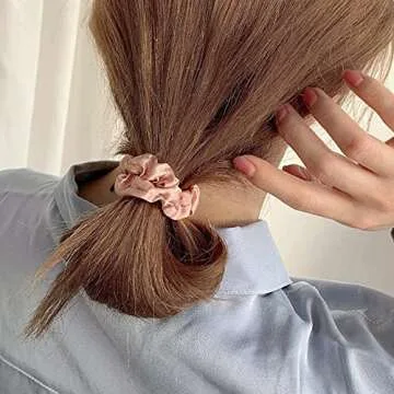 Shop Luxurious 12 Pcs Silk Hair Scrunchies for Women