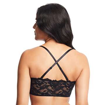 JENNY JEN Women's Amber Bandeau Bra with Adjustable Straps, Unpadded & Unlined Wireless Tube Top Bralette, Everyday Lingerie (Medium, Jet Black)