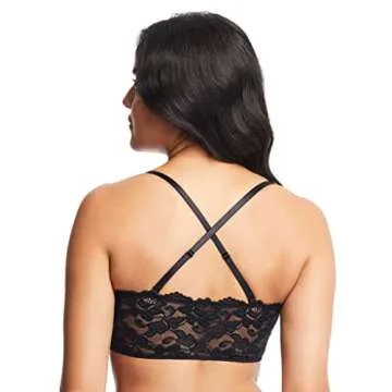 JENNY JEN Women's Amber Bandeau Bra with Adjustable Straps, Unpadded & Unlined Wireless Tube Top Bralette, Everyday Lingerie (Medium, Jet Black)