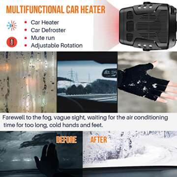 Compact Car Heater & Defroster for Fast Heating