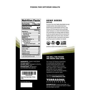 Terrasoul Superfoods Organic Hemp Seeds, 2 Lbs (2 Pack) - Hulled | Fresh | Protein Rich | Omega Fats
