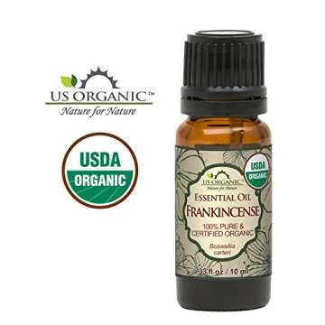 US Organic 100% Pure Frankincense (Boswellia Carteri) Essential Oil - Sourced from The Horn of Africa, USDA Certified Organic, Use Topically or in Diffuser, Perfect for Yoga or Meditation (10 ml)