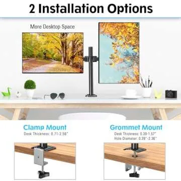 MOUNTUP Dual Monitor Desk Mount, Max 32 Inch up to 17.6lbs, Fully Adjustable Dual Monitor Arm for 2 LCD Screens, Dual Monitor Stand with C-Clamp and Grommet Base