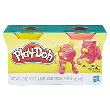 Play-Doh 2-Pack of Cans (Pink and Yellow) - Fun Creative Play for Kids