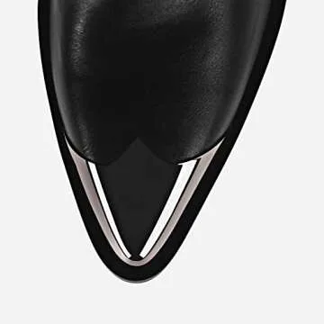 MissHeel Mid Calf Cowgirl Boots Embroidered Block Chunky Heel in Pink Silver