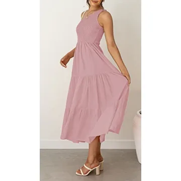 ZCSIA Women's Summer Boho One Shoulder Midi Dress