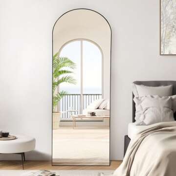 OLIXIS Arched Full Length Mirror with Stand, Full Length Mirror for Bedroom, Cloakroom, Living Room,...