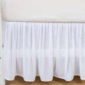 White Crib Skirt. Soft Tulle Crib Skirt. Elegant Sheer Sheet Crib Skirt. Gender Neutral Crib Bed Ski...