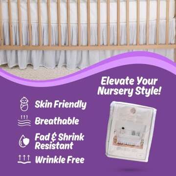 White Crib Skirt. Soft Tulle Crib Skirt. Elegant Sheer Sheet Crib Skirt. Gender Neutral Crib Bed Skirt- A Timeless Crib Accessory. Ruffle Crib Skirt Great for Adding Charm in Your Baby's Nursery Room.