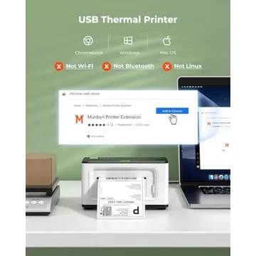 MUNBYN 941 Thermal Label Printer for Fast Shipping Labels