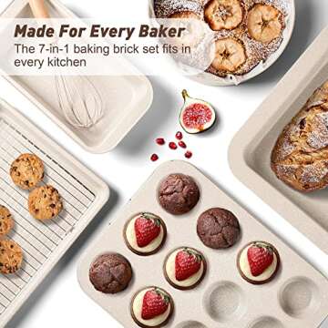 Pots and Pans Set - Nonstick Kitchen Cookware + Bakeware Set Granite Kitchenware Set, Induction Cookware Sets with Frying Pan Stockpot Saucepan Basket Cookie Sheet and Baking Pans for Cooking Gift