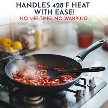 Culinary Couture 4-Piece Black Silicone Baking Spatula Set