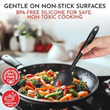 Culinary Couture 4-Piece Black Silicone Baking Spatula Set