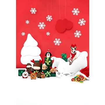 ZippyPaws Donutz Buddies Christmas Dog Toy - Plush Squeaky Holiday Dog Gifts for Small & Medium Puppy Dogs, Interactive Hide & Seek Stocking Stuffers for Pets - Reindeer