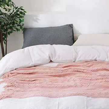 Elegant BOURINA Pink Throw Blanket for Cozy Comfort
