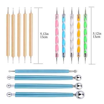 14 PCS Dotting Tools Ball Styluses with Box, Dotting Tools Set Rock Painting, Pottery Clay Modeling ...
