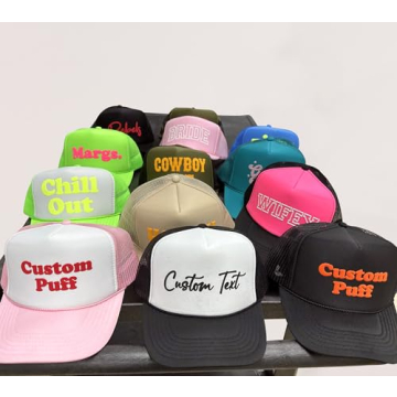 Custom Puff Print Trucker Hat Personalized Snapback Men Women