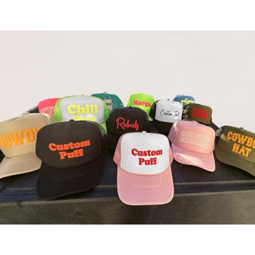 Custom Puff Print Trucker Hat Personalized Snapback Men Women