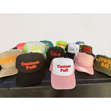 Custom Puff Print Trucker Hat Personalized Snapback Men Women