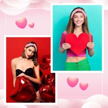 YARIEW Valentines Day Rhinestone Headband for Women