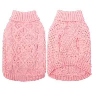 Mihachi Turtleneck Dog Sweater - Cozy Cable Knit Apparel