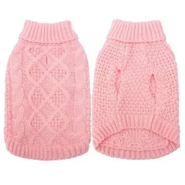 Mihachi Turtleneck Dog Sweater - Cozy Cable Knit Apparel