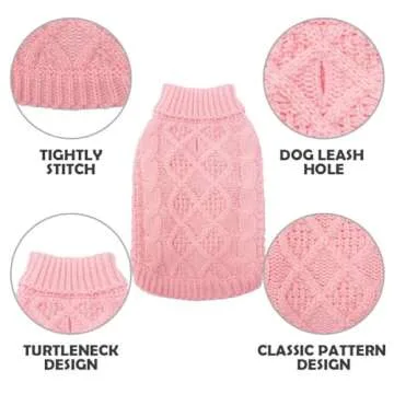 Mihachi Turtleneck Dog Sweater - Cozy Cable Knit Apparel