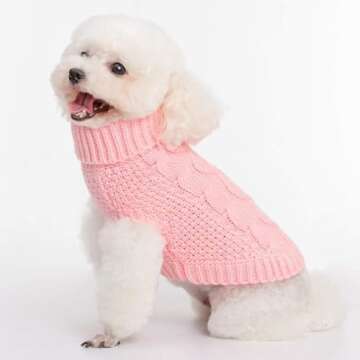 Mihachi Turtleneck Dog Sweater - Cozy Cable Knit Apparel