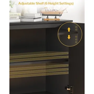 SICOTAS Modern Sideboard Buffet with Adjustable Shelves