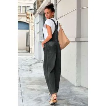 Plnotme Women Denim Bib Overalls Stylish Adjustable Straps