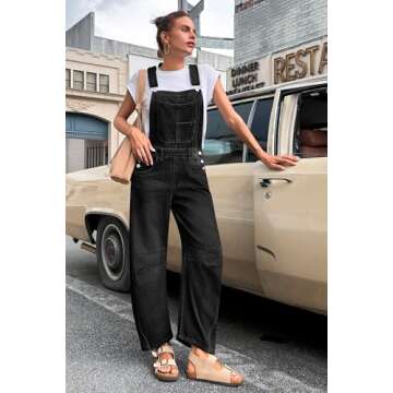 Plnotme Women Denim Bib Overalls Stylish Adjustable Straps
