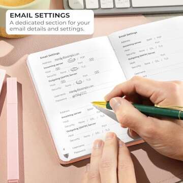 Clever Fox Password Book with Alphabetical tabs. Internet Address Organizer Logbook. Small Pocket Password Keeper for Website Logins (Peach Pink)