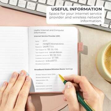 Clever Fox Password Book with Alphabetical tabs. Internet Address Organizer Logbook. Small Pocket Password Keeper for Website Logins (Peach Pink)