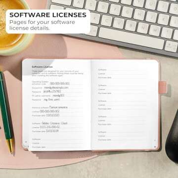 Clever Fox Password Book with Alphabetical tabs. Internet Address Organizer Logbook. Small Pocket Password Keeper for Website Logins (Peach Pink)