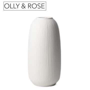 Portsea Lines Clay Vase - 10" Ceramic Flower Vase in White
