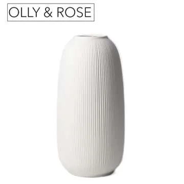 Portsea Lines Clay Vase - 10" Ceramic Flower Vase in White