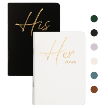 Taja Vow Books for Him and Her, Elegant Wedding Keepsake with Gold Foil Design, Perfect Wedding Esse...