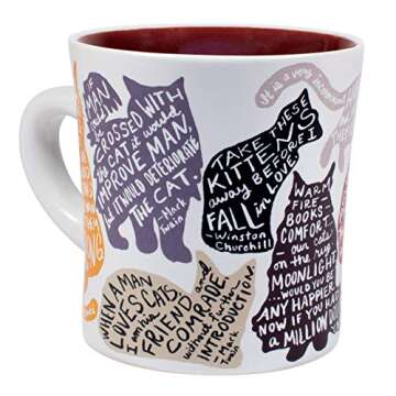 Literary Cat Mug - Kitten Quotes From Famous Writers Authors and Other Feline Lovers - Comes in a Fu...