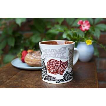 Literary Cat Mug - Kitten Quotes From Famous Writers Authors and Other Feline Lovers - Comes in a Fun Gift Box