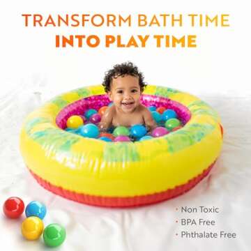 Playz Soft Plastic Mini Ball Pit Balls 50 Count - w/ 8 Vibrant Colors - Crush Proof, No Sharp Edges, Non Toxic, Phthalate & BPA Free for Baby Toddler Ball Pit, Play Tents & Tunnels Indoor & Outdoor