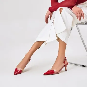 Volrina Women's Heart Clear Heeled Sandals for Style