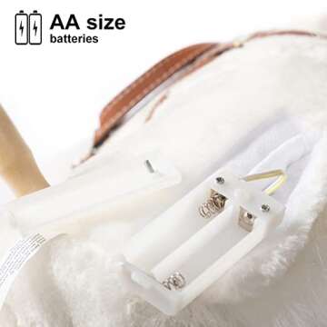 HollyHOME Stick Horse Plush Handcrafted Hobby Horse on a Stick with Wood Wheels Real Pony Neighing and Galloping Sounds for Kids Toddlers White 36 Inches(AA Batteries Required)