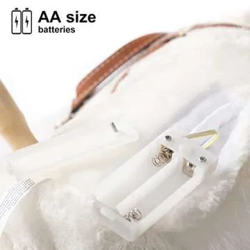 HollyHOME Stick Horse Plush Handcrafted Hobby Horse on a Stick with Wood Wheels Real Pony Neighing and Galloping Sounds for Kids Toddlers White 36 Inches(AA Batteries Required)