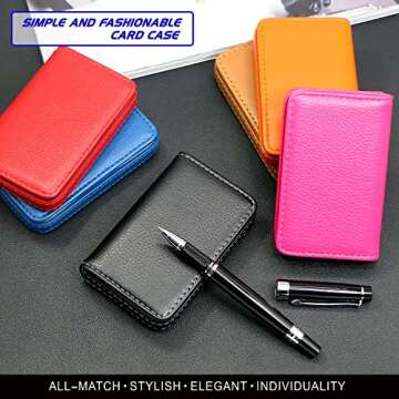 Padike Business Name Card Holder Wallet, PU Leather - Stylish & Durable