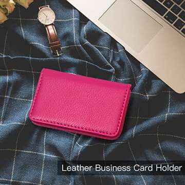 Padike Luxury PU Leather Business Card Holder for Professionals