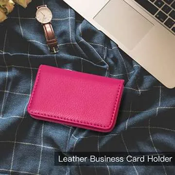 Padike Luxury PU Leather Business Card Holder for Professionals
