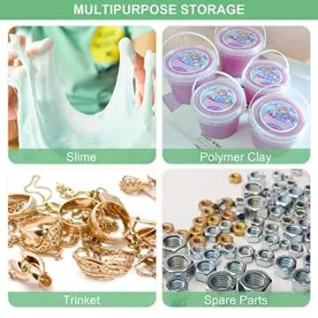 ZOEYES 50 PCS Slime Containers for Crafts and Storage