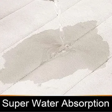 Yimobra Memory Foam Bath Mat Rug, 24 x 17 Inches, Comfortable, Soft, Non-Slip, Super Absorbent, Quick Drying Bathroom Rug for Floor, Tub & Shower, Machine Washable, Thick, Cream