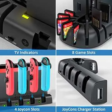 KDD Joy-Con Charging Dock for Nintendo Switch and OLED