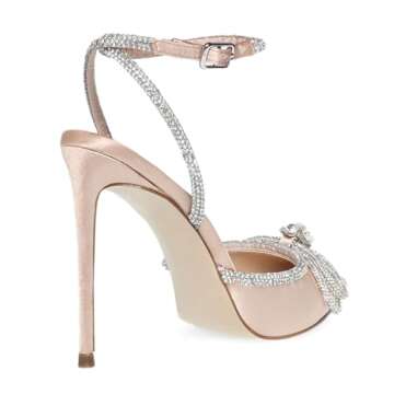 Bieosnli Women's Lace Up High Heel Sandals for Elegant Style